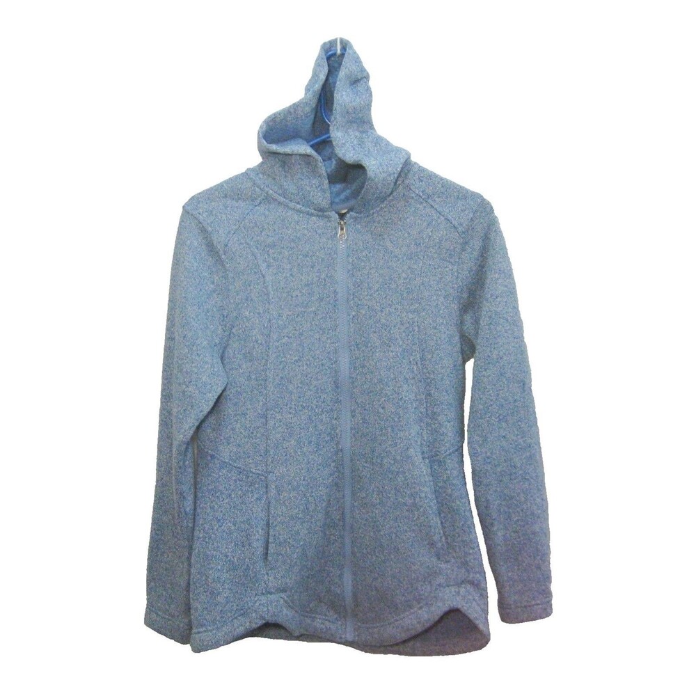 EDDIE BAUER Women's (Size Medium) Blue Full Zip Hoodie Hooded Sweatshirt Pockets